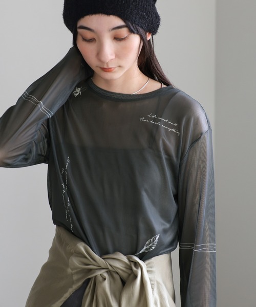 アートシアークルーネックトップス（Tシャツ/カットソー