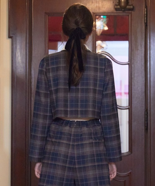 REDYAZEL(レディアゼル)の「【セットアップ可能】ネクタイチェックトップス(シャツ/ブラウス・レディース・オレンジ/ブルー/ネイビー・SMALL/MEDIUM)」の13枚目の写真