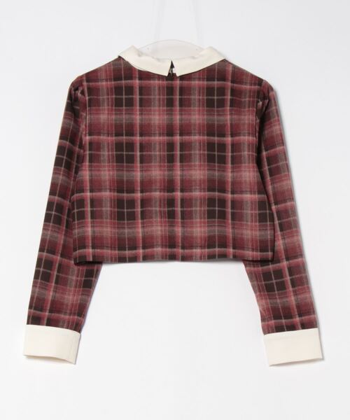 REDYAZEL(レディアゼル)の「【セットアップ可能】ネクタイチェックトップス(シャツ/ブラウス・レディース・オレンジ/ブルー/ネイビー・SMALL/MEDIUM)」の7枚目の写真