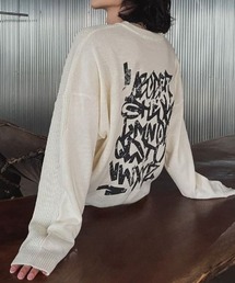 Dalfwin（ダールフィン）の「韓国ファッション ヴィンテージロゴプリントニットプルオーバー（ニット/セーター・メンズ）」