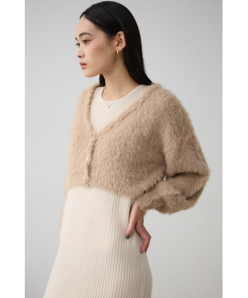 AZUL by moussy(アズールバイマウジー)の「シャギーセットニットワンピース(ワンピース・レディース・アイボリー/ブラック・SMALL/MEDIUM)」の3枚目の写真