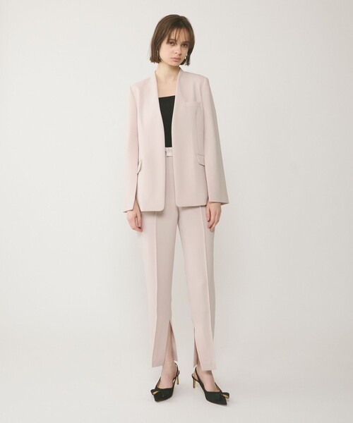 GRACE CONTINENTAL（グレースコンチネンタル）の「ダブルクロスノーカラージャケット（ノーカラージャケット・レディース・ベージュ/ブラック・34/36/38）」の5枚目の写真