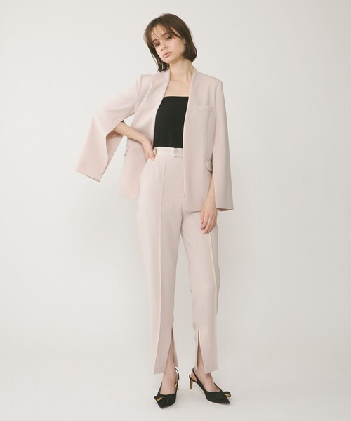 GRACE CONTINENTAL（グレースコンチネンタル）の「ダブルクロスノーカラージャケット（ノーカラージャケット・レディース・ベージュ/ブラック・34/36/38）」の9枚目の写真