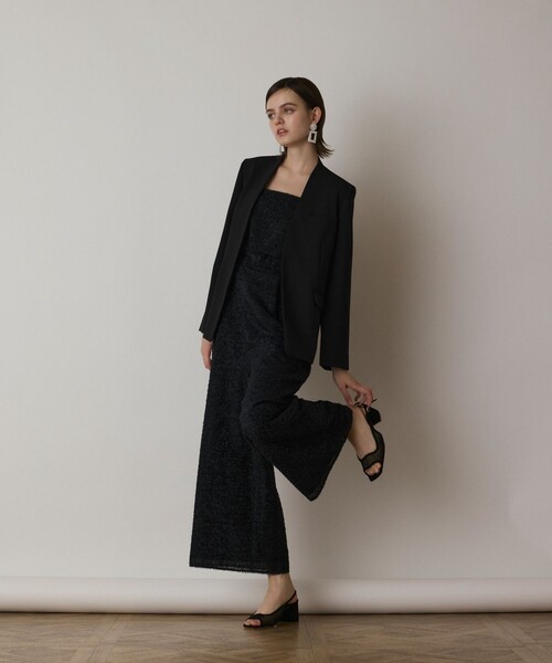 GRACE CONTINENTAL（グレースコンチネンタル）の「ダブルクロスノーカラージャケット（ノーカラージャケット・レディース・ベージュ/ブラック・34/36/38）」の21枚目の写真