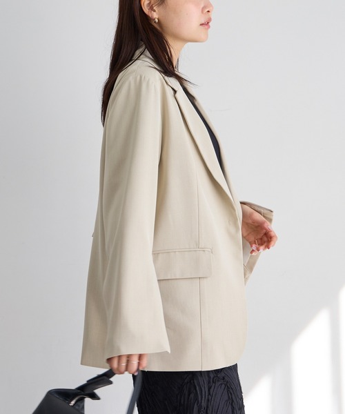 LAVEANGE（ラビアンジェ）の「2WAYスリットスリーブテーラードジャケット（テーラードジャケット・レディース・モカ/ベージュ系その他/ブラック・M/LL/4L/5L/3L）」の19枚目の写真
