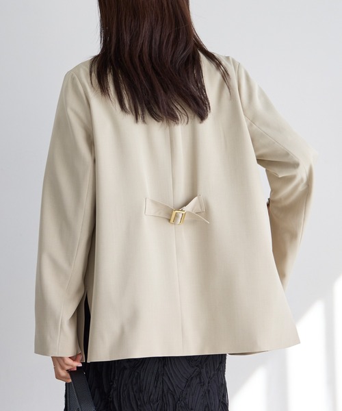 LAVEANGE（ラビアンジェ）の「2WAYスリットスリーブテーラードジャケット（テーラードジャケット・レディース・モカ/ベージュ系その他/ブラック・M/LL/4L/5L/3L）」の20枚目の写真
