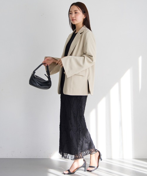 LAVEANGE（ラビアンジェ）の「2WAYスリットスリーブテーラードジャケット（テーラードジャケット・レディース・モカ/ベージュ系その他/ブラック・M/LL/4L/5L/3L）」の22枚目の写真
