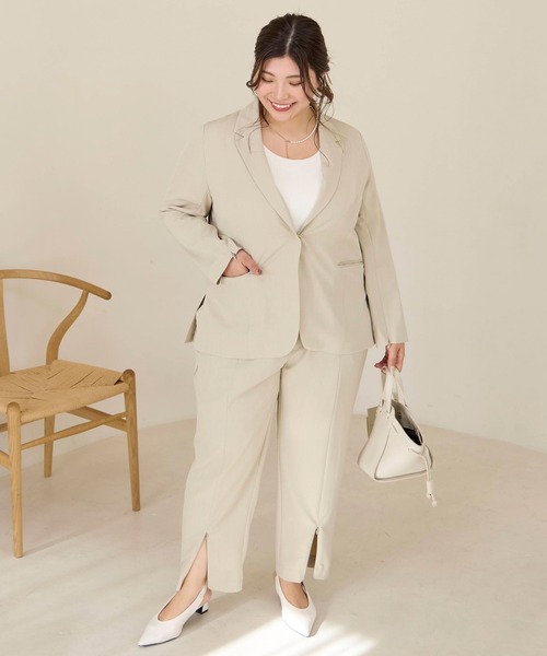 LAVEANGE（ラビアンジェ）の「2WAYスリットスリーブテーラードジャケット（テーラードジャケット・レディース・モカ/ベージュ系その他/ブラック・M/LL/4L/5L/3L）」の15枚目の写真