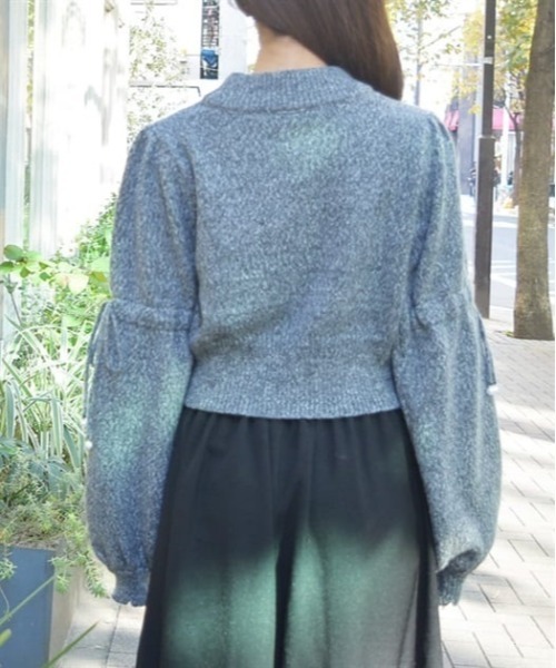 axes femme(アクシーズファム)の「ドロストリボンメランジニット(ニット/セーター・レディース・サックスブルー/グレー/ピンク・FREE)」の9枚目の写真