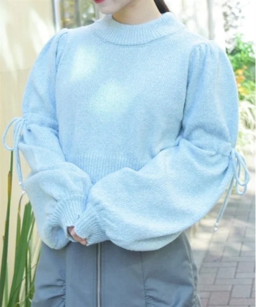 axes femme(アクシーズファム)の「ドロストリボンメランジニット(ニット/セーター・レディース・サックスブルー/グレー/ピンク・FREE)」の8枚目の写真