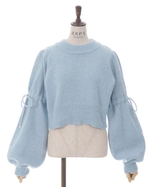 axes femme(アクシーズファム)の「ドロストリボンメランジニット(ニット/セーター・レディース・サックスブルー/グレー/ピンク・FREE)」の7枚目の写真