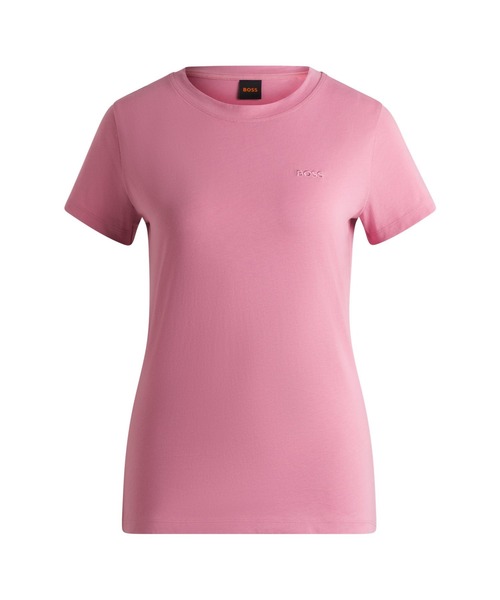 ヒューゴボス　ダブルモノグラム エンブロイダリー シルケットコットン Tシャツ BOSS（ボス）の「ダブルモノグラム エンブロイダリー シルケット