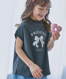 devirock | 綿100％ デビラボ ガールズ フレンチラグラン プリント半袖Tシャツ(Tシャツ/カットソー)