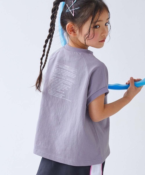 devirock（デビロック）の「綿100％ デビラボ ガールズ フレンチラグラン プリント半袖Tシャツ（Tシャツ/カットソー・キッズ・ホワイト系2/ホワイト系1/ブラック系2/グリーン系1/パープル系2/ブルー系2/ピンク系2/ブルー系1/ピンク系1/グレー系1/ブラック系1/パープル系1・160cm/150cm/140cm/130cm/120cm/110cm/100cm）」の10枚目の写真