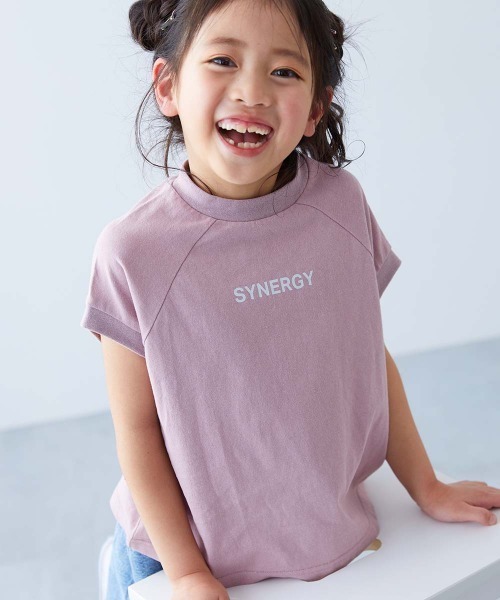 devirock（デビロック）の「綿100％ デビラボ ガールズ フレンチラグラン プリント半袖Tシャツ（Tシャツ/カットソー・キッズ・ホワイト系2/ホワイト系1/ブラック系2/グリーン系1/パープル系2/ブルー系2/ピンク系2/ブルー系1/ピンク系1/グレー系1/ブラック系1/パープル系1・160cm/150cm/140cm/130cm/120cm/110cm/100cm）」の12枚目の写真