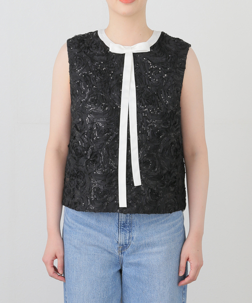 セール】【BAUM UND PFERDGARTEN】Roses and Sequins Blouse