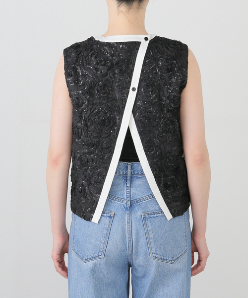 セール】【BAUM UND PFERDGARTEN】Roses and Sequins Blouse