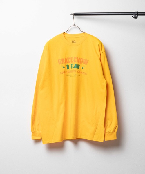 B.I.D.(ビーアイディー)の「《GRACE CHOW FLAN》 L/S プリントTシャツ(Tシャツ/カットソー・レディース・グリーン/オレンジ・LARGE/X-LARGE)」の2枚目の写真