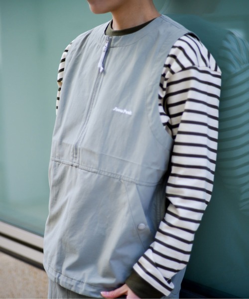 Snow Peak（スノーピーク）の「Heavy Cotton Border Long Sleeve T-Shirt ボーダーTシャツ（Tシャツ/カットソー・メンズ・ブルー/グリーン/チャコールグレー・1/XL/L/M/S）」の16枚目の写真