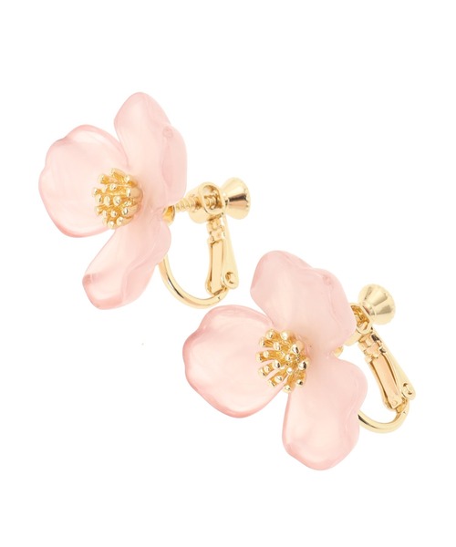 31 Sons de mode（トランテアン　ソン　ドゥ　モード）の「クリアカラーフラワーイヤリング（イヤリング・レディース・クリア/ブルー/ピンク/イエロー・フリー）」の4枚目の写真