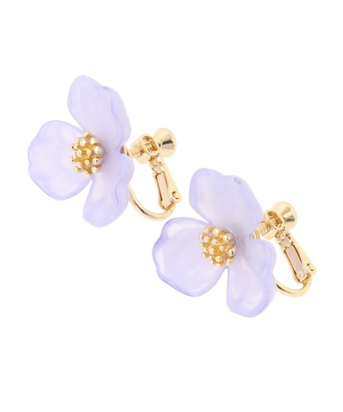 31 Sons de mode（トランテアン　ソン　ドゥ　モード）の「クリアカラーフラワーイヤリング（イヤリング・レディース・クリア/ブルー/ピンク/イエロー・フリー）」の2枚目の写真