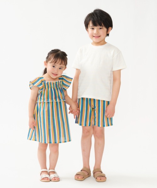 TARKER（ターカー）の「ストライプ柄ワンピース（ワンピース・キッズ・グリーン/イエロー・80/90/100/110/120/130）」の6枚目の写真