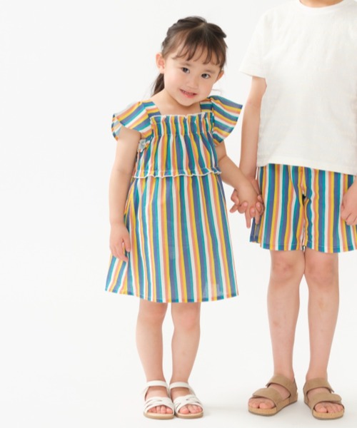 TARKER（ターカー）の「ストライプ柄ワンピース（ワンピース・キッズ・グリーン/イエロー・80/90/100/110/120/130）」の5枚目の写真