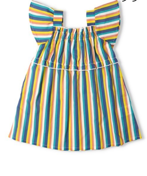 TARKER（ターカー）の「ストライプ柄ワンピース（ワンピース・キッズ・グリーン/イエロー・80/90/100/110/120/130）」の7枚目の写真