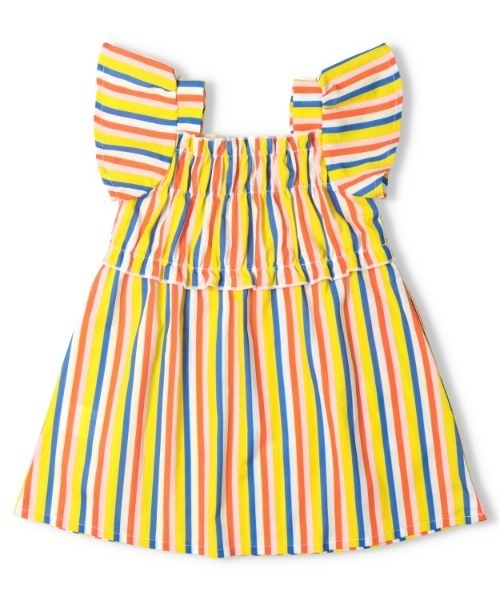 TARKER（ターカー）の「ストライプ柄ワンピース（ワンピース・キッズ・グリーン/イエロー・80/90/100/110/120/130）」の8枚目の写真