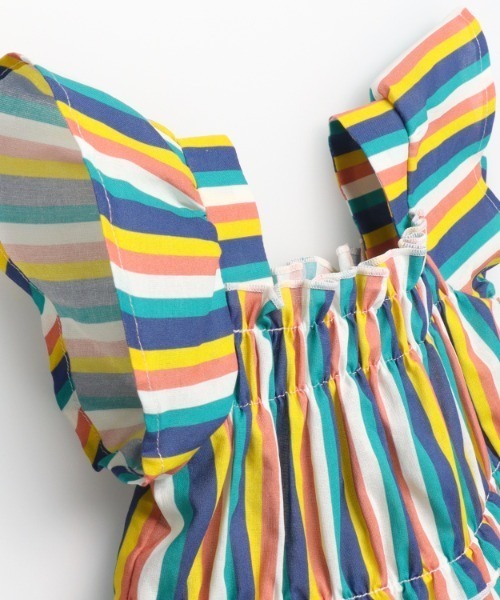 TARKER（ターカー）の「ストライプ柄ワンピース（ワンピース・キッズ・グリーン/イエロー・80/90/100/110/120/130）」の9枚目の写真