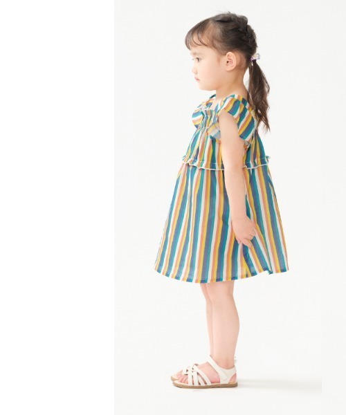 TARKER（ターカー）の「ストライプ柄ワンピース（ワンピース・キッズ・グリーン/イエロー・80/90/100/110/120/130）」の15枚目の写真