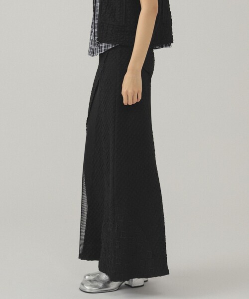 Ray BEAMS（レイビームス）の「ジャカード メッシュ キリカエ スカート（スカート・レディース・ブラック/アイボリー・ONE SIZE）」の6枚目の写真