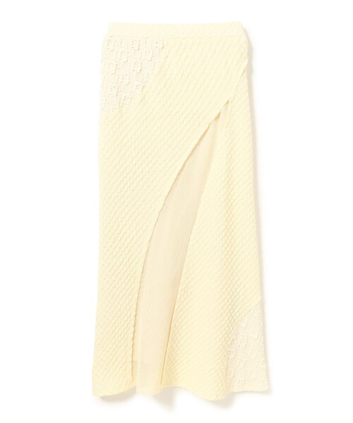 Ray BEAMS（レイビームス）の「ジャカード メッシュ キリカエ スカート（スカート・レディース・ブラック/アイボリー・ONE SIZE）」の7枚目の写真