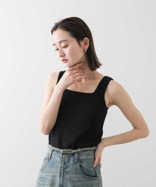 SENSE OF PLACE by URBAN RESEARCH（センスオブプレイスバイアーバンリサーチ）の「スクエアネックカップツキタンクトップ（タンクトップ・レディース・ホワイト/モカ/ブラック/ライトベージュ・ONE）」の15枚目の写真