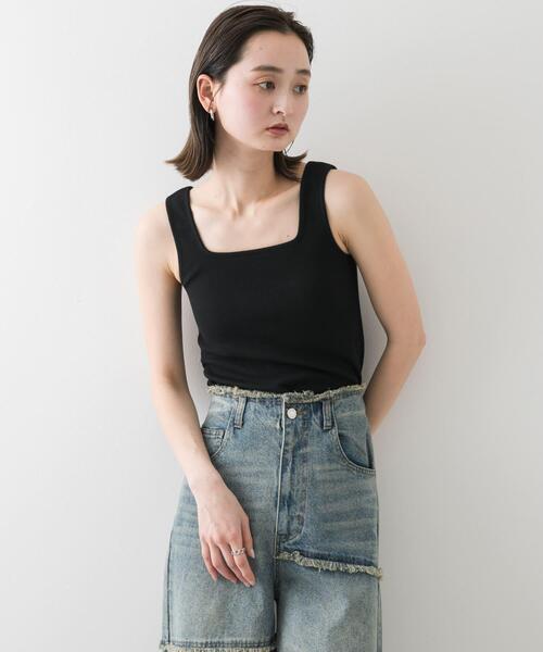 SENSE OF PLACE by URBAN RESEARCH（センスオブプレイスバイアーバンリサーチ）の「スクエアネックカップツキタンクトップ（タンクトップ・レディース・ホワイト/モカ/ブラック/ライトベージュ・ONE）」の16枚目の写真