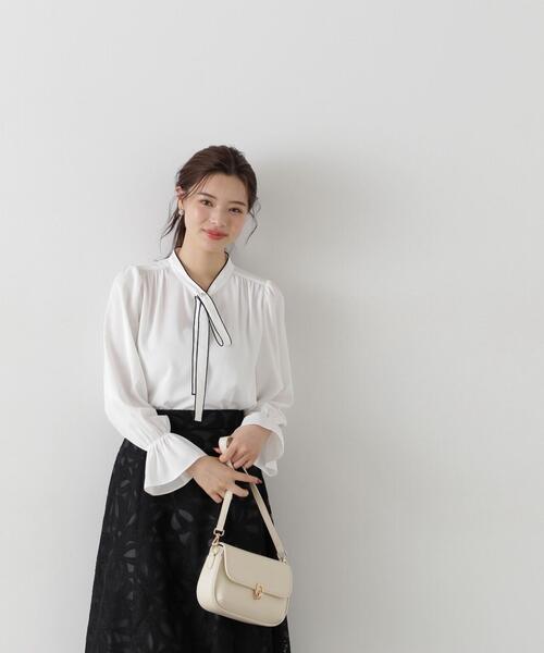 PROPORTION BODY DRESSING(プロポーションボディドレッシング)の「ボウタイブラウス / 1215110302(シャツ/ブラウス・レディース・ホワイト系その他/ピンク/ネイビー・SMALL/MEDIUM)」の5枚目の写真