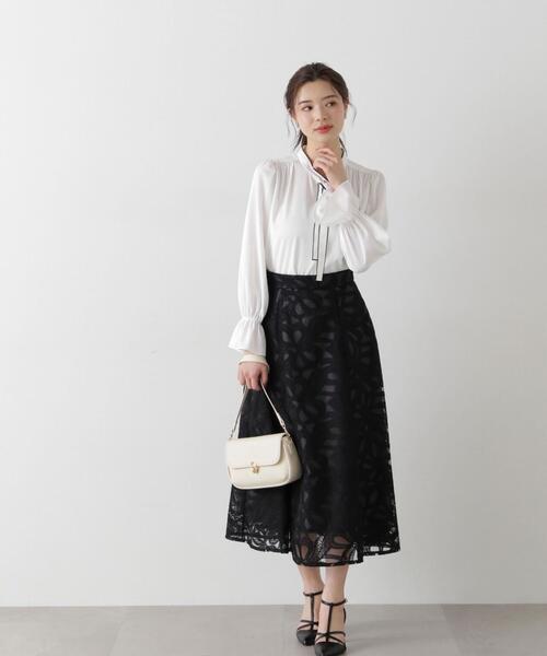 PROPORTION BODY DRESSING(プロポーションボディドレッシング)の「ボウタイブラウス / 1215110302(シャツ/ブラウス・レディース・ホワイト系その他/ピンク/ネイビー・SMALL/MEDIUM)」の6枚目の写真