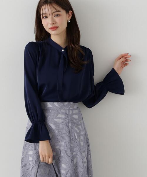 PROPORTION BODY DRESSING(プロポーションボディドレッシング)の「ボウタイブラウス / 1215110302(シャツ/ブラウス・レディース・ホワイト系その他/ピンク/ネイビー・SMALL/MEDIUM)」の3枚目の写真