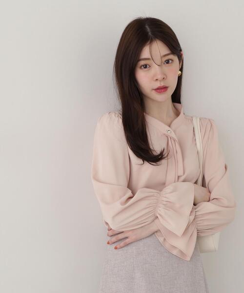 PROPORTION BODY DRESSING(プロポーションボディドレッシング)の「ボウタイブラウス / 1215110302(シャツ/ブラウス・レディース・ホワイト系その他/ピンク/ネイビー・SMALL/MEDIUM)」の1枚目の写真