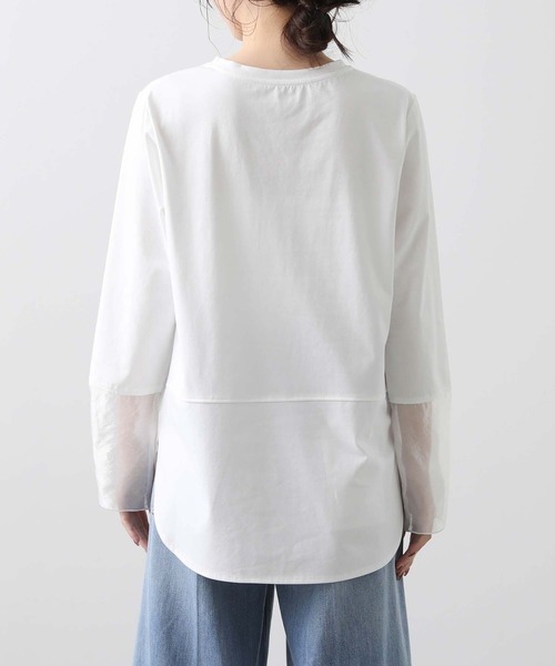 Gready Brilliant（グレディブリリアン）の「袖シアー切替カットソー（ノーカラージャケット・レディース・オフホワイト・38）」の14枚目の写真