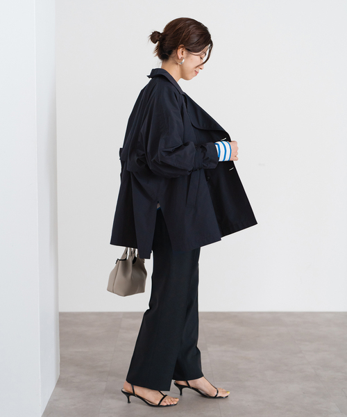 追加3》ポプリンオーバーショートコート（トレンチコート