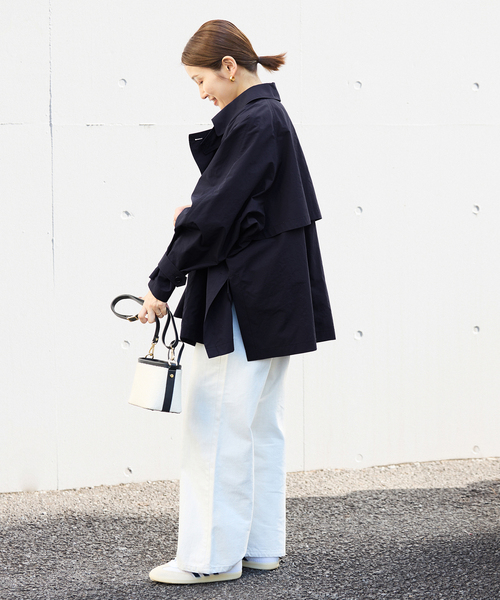 追加3》ポプリンオーバーショートコート（トレンチコート）｜IENA