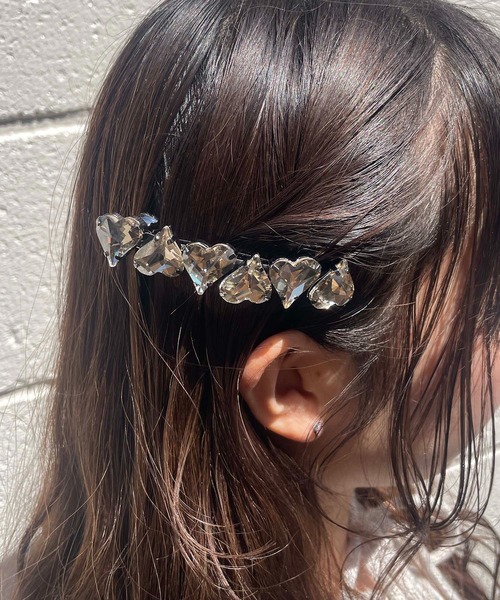 Casselini（キャセリーニ）の「Casselini(キャセリーニ)ハートビジューバレッタ（バレッタ/ヘアクリップ・レディース・ピンク/ブルー/ブラック・FREE）」の2枚目の写真
