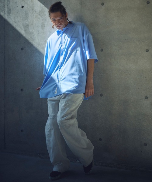 ADAM PATEK(アダムパテック)の「ADAMPATEK/destroy wide denim/デストロイワイドデニムパンツ(デニムパンツ・メンズ・ホワイト/ライトインディゴブルー/ダークインディゴブルー/ブラック・1/2)」の16枚目の写真