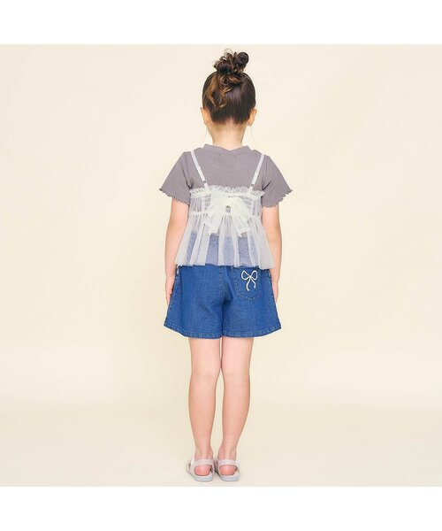 Seraph（セラフ）の「【ジュニア対応】ベーシックリブインナー半袖Tシャツ（Tシャツ/カットソー・キッズ・グレー/オフホワイト/ピンク・100/110/80/130/140/90/120）」の5枚目の写真