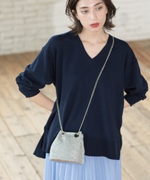 OPAQUE.CLIP | リラクシーVネックニット/オーガニックコツトン混【UV/洗濯機洗い可】(ニット/セーター)