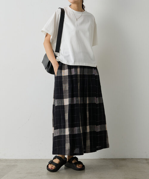 BEARDSLEY（ビアズリー）の「スクエアTee（Tシャツ/カットソー・レディース・ホワイト/ライトグレー/ネイビー・FREE）」の18枚目の写真