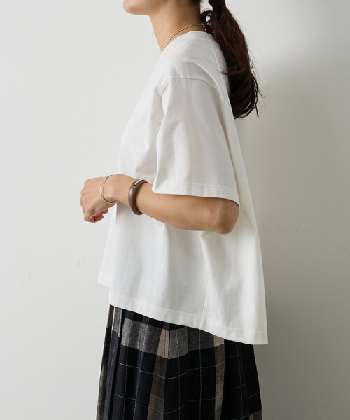 BEARDSLEY（ビアズリー）の「スクエアTee（Tシャツ/カットソー・レディース・ホワイト/ライトグレー/ネイビー・FREE）」の21枚目の写真