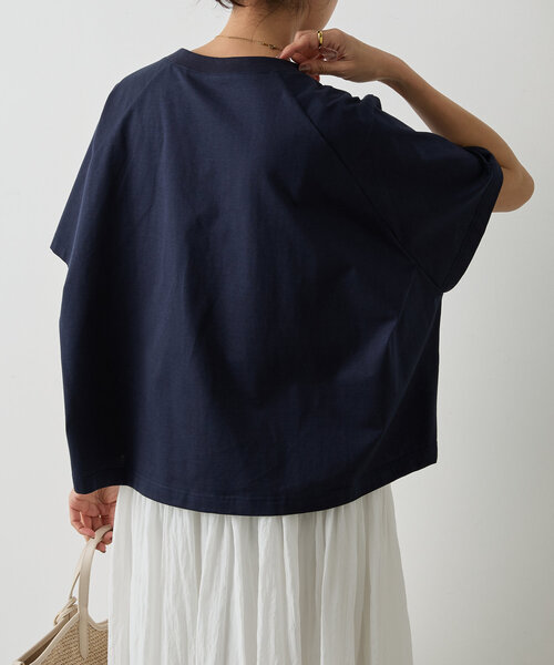 BEARDSLEY（ビアズリー）の「スクエアTee（Tシャツ/カットソー・レディース・ホワイト/ライトグレー/ネイビー・FREE）」の7枚目の写真