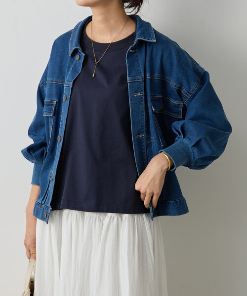 BEARDSLEY（ビアズリー）の「スクエアTee（Tシャツ/カットソー・レディース・ホワイト/ライトグレー/ネイビー・FREE）」の11枚目の写真